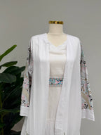 Al Huroof – 3 Piece Organza Linen Abaya