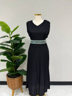 Al Huroof – 3 Piece Organza Linen Abaya
