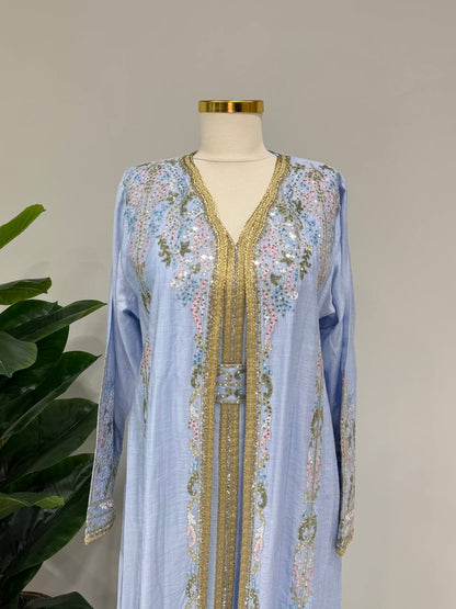 Pastel Luxe Linen Caftan