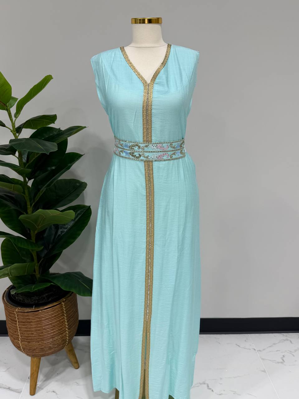 Pastel Luxe Linen Caftan