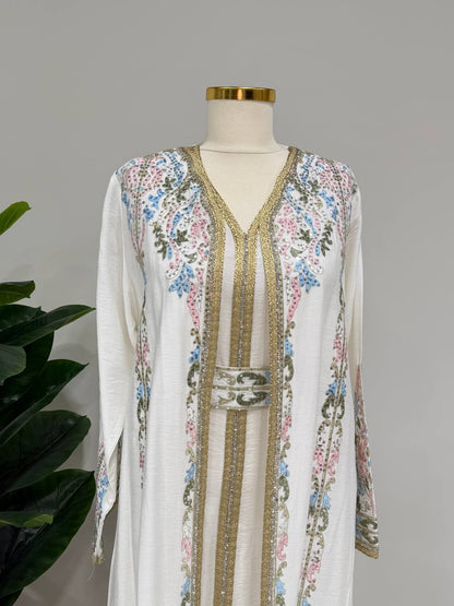 Pastel Luxe Linen Caftan