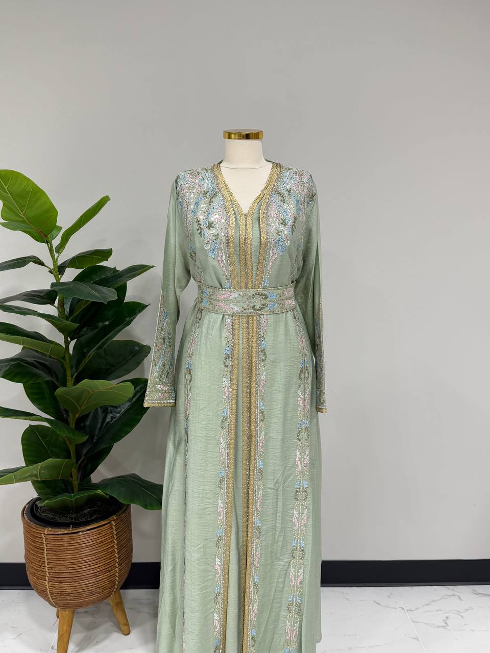 Pastel Luxe Linen Caftan