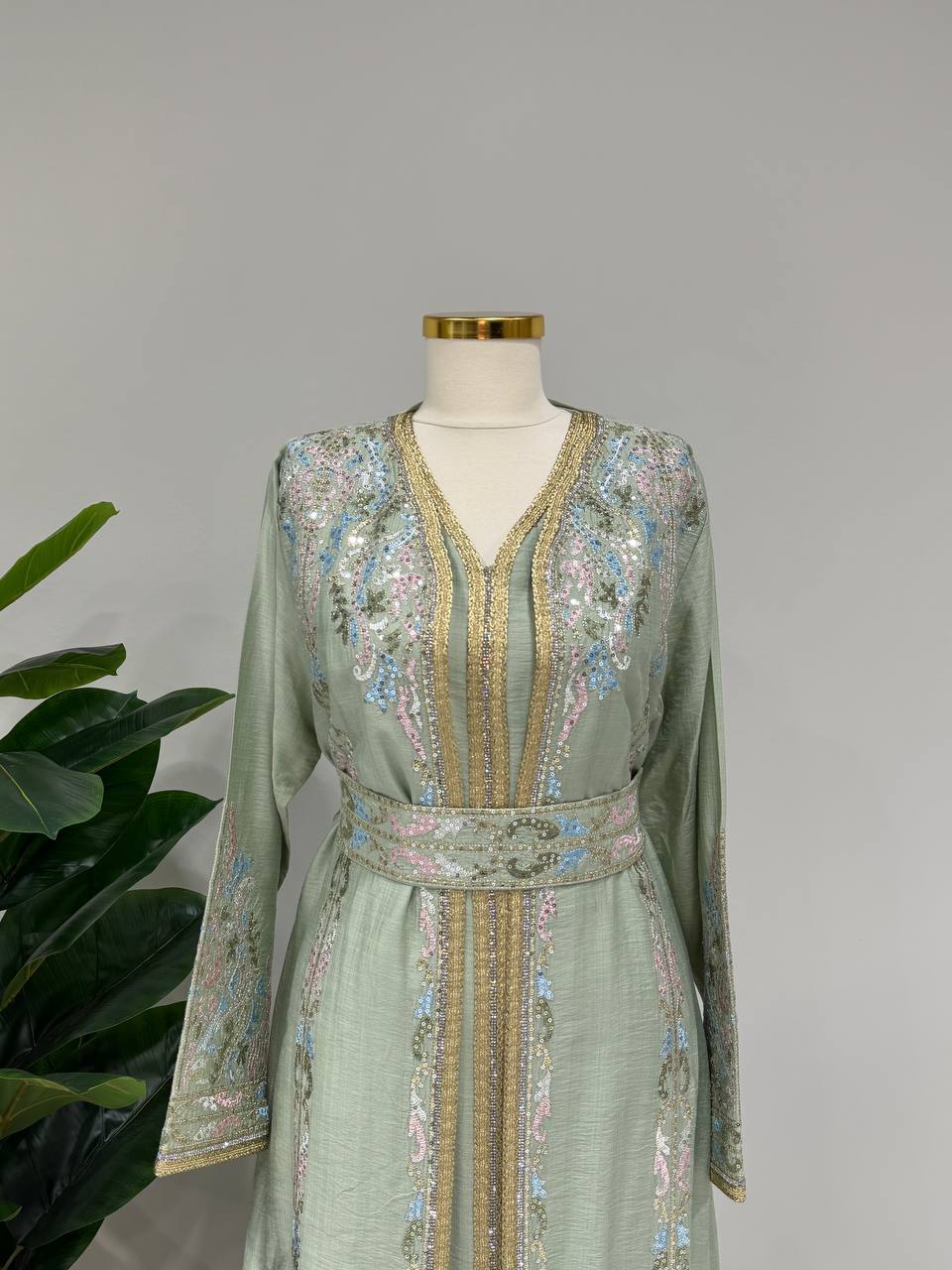 Pastel Luxe Linen Caftan