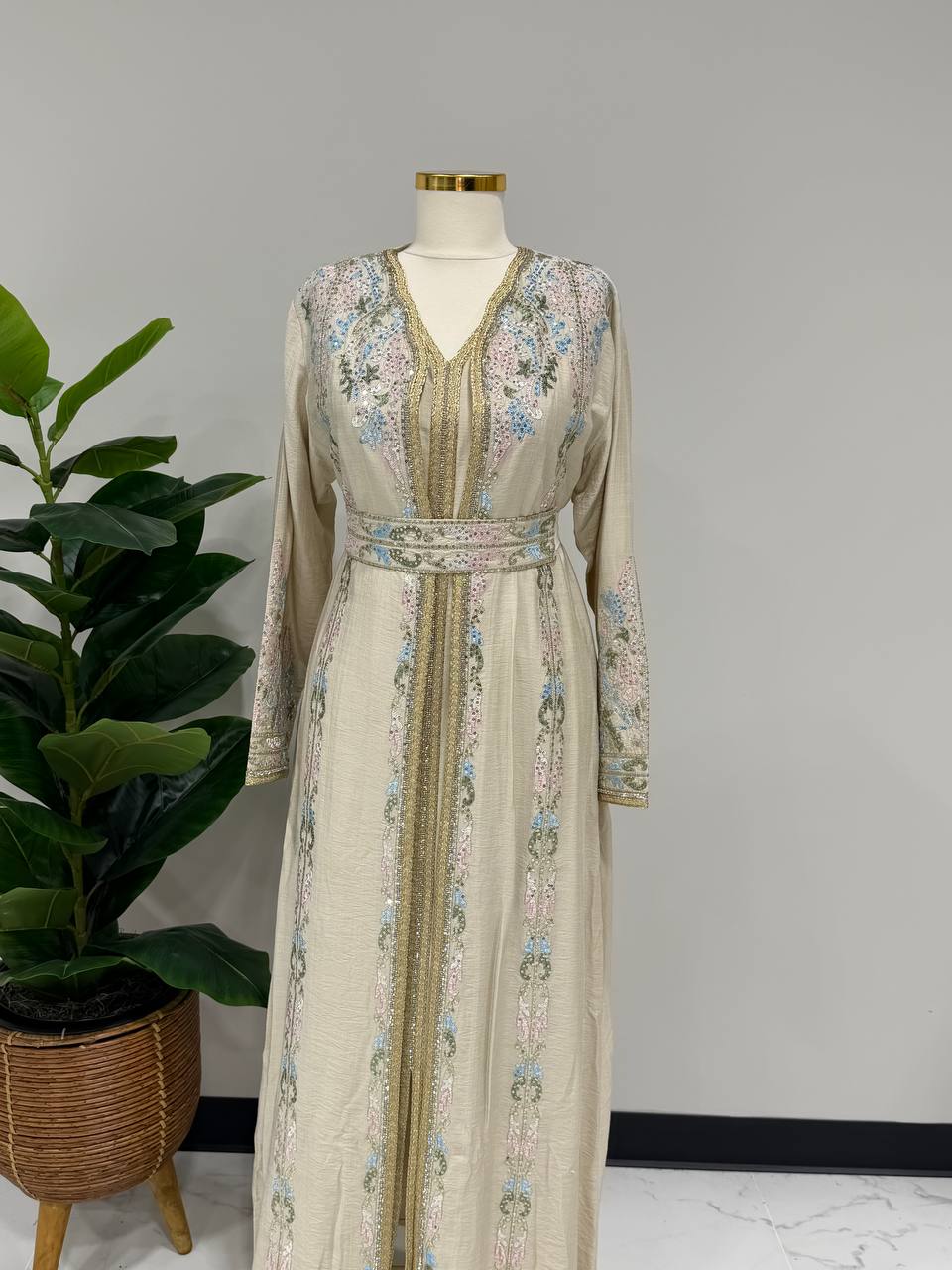 Pastel Luxe Linen Caftan