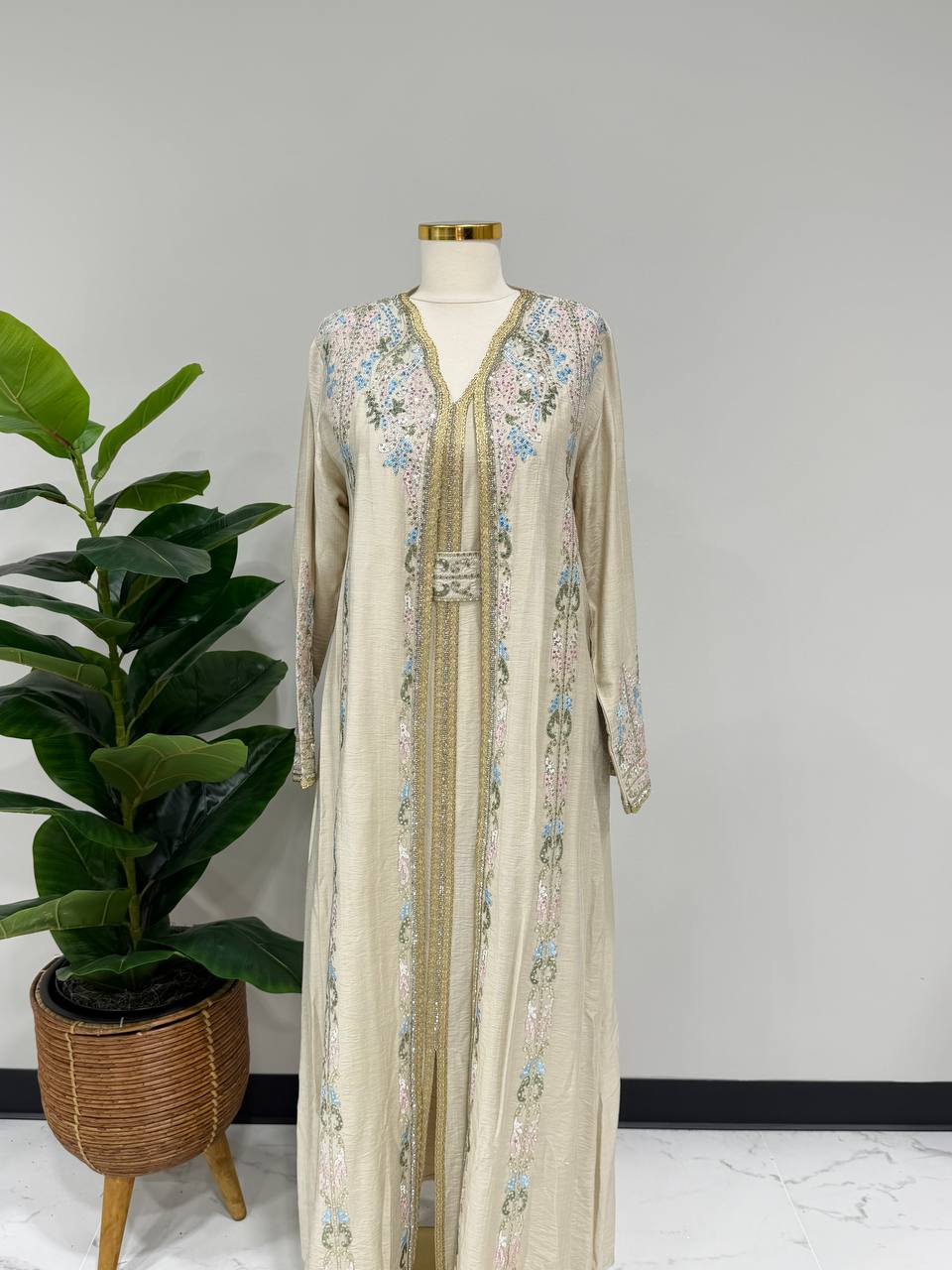 Pastel Luxe Linen Caftan