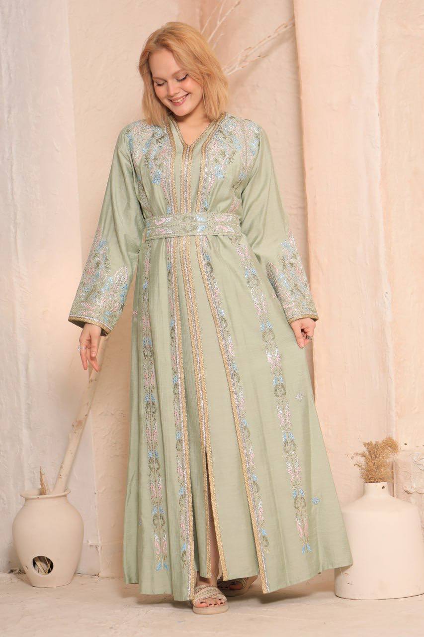 Pastel Luxe Linen Caftan