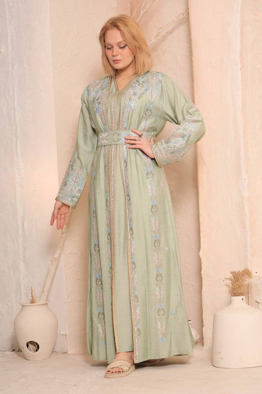 Pastel Luxe Linen Caftan
