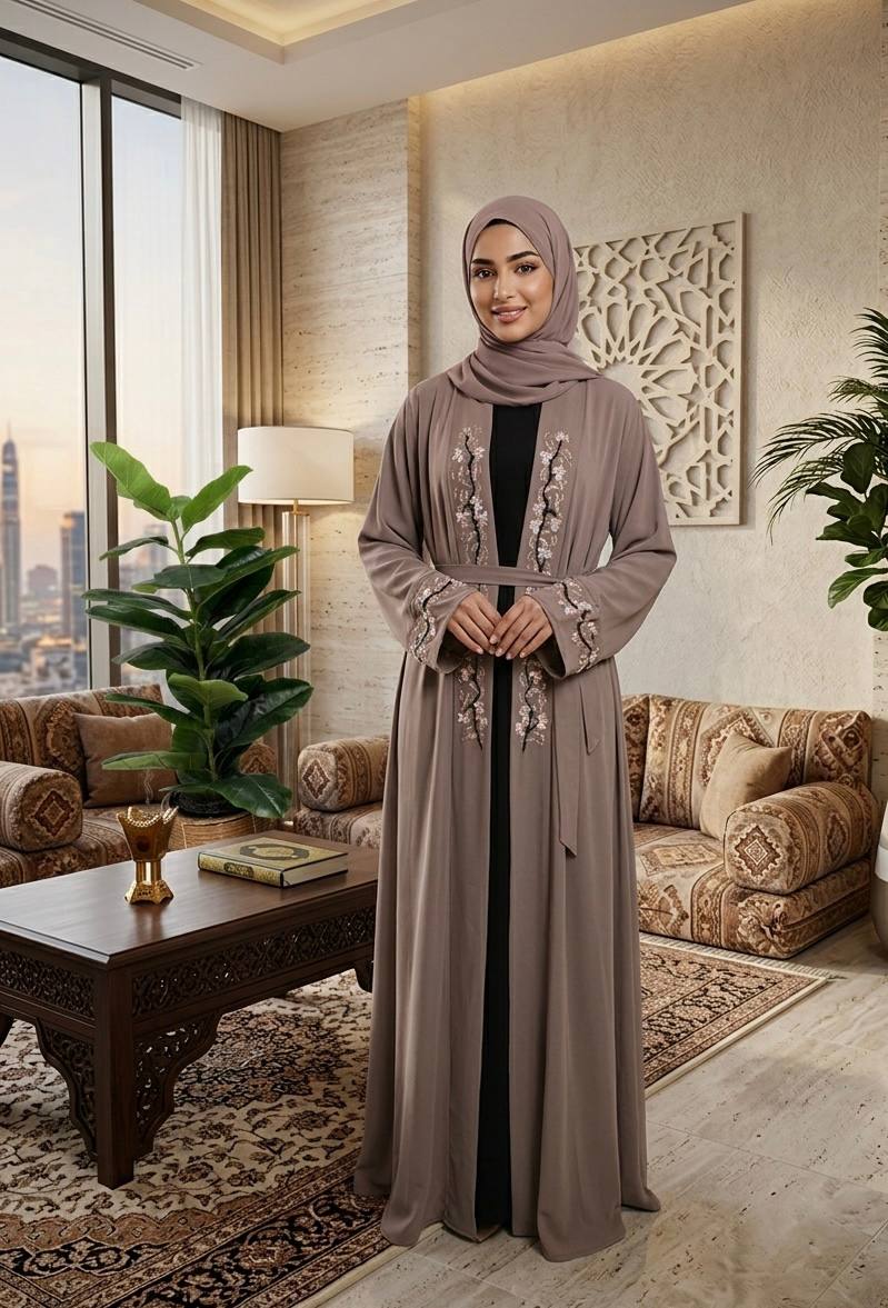 Layali Blossom 3-Piece Abaya Set