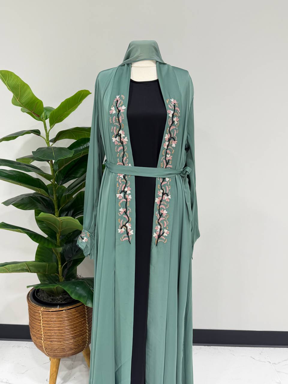 Layali Blossom 3-Piece Abaya Set