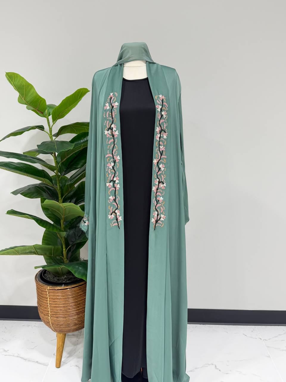 Layali Blossom 3-Piece Abaya Set