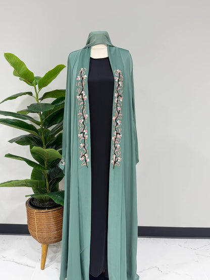 Layali Blossom 3-Piece Abaya Set