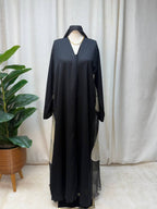 Noir Bloom Open Abaya