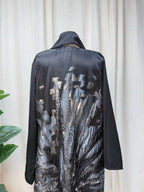 Noir Bloom Open Abaya