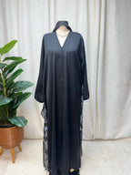 Noir Bloom Open Abaya