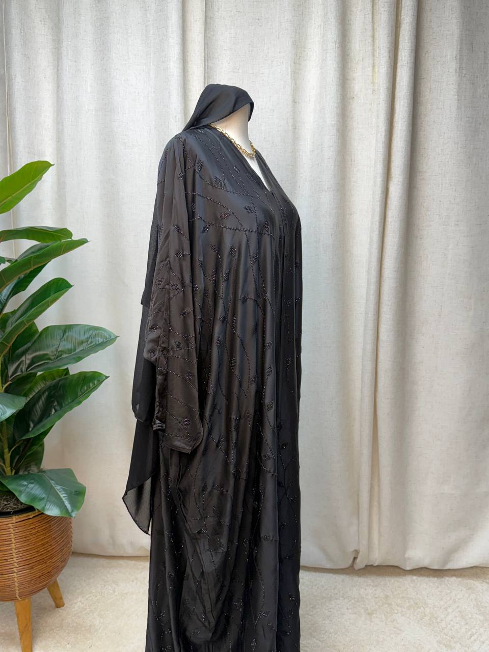 Midnight Royale Butterfly Abaya