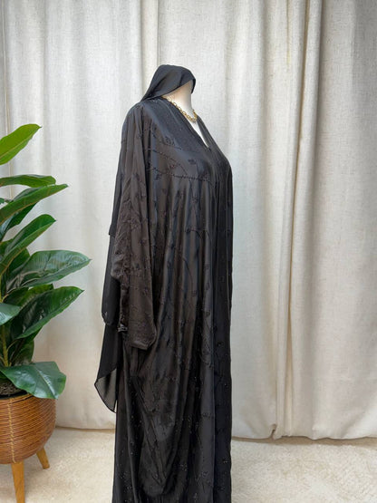 Midnight Royale Butterfly Abaya