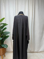 Midnight Stardust Butterfly Abaya