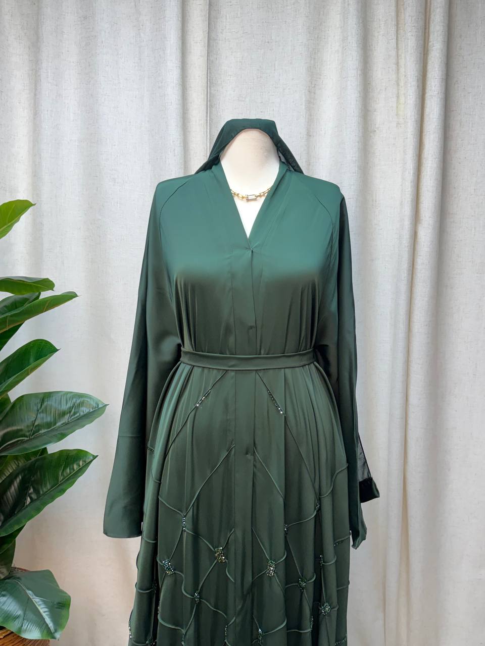 Emerald Veil Abaya