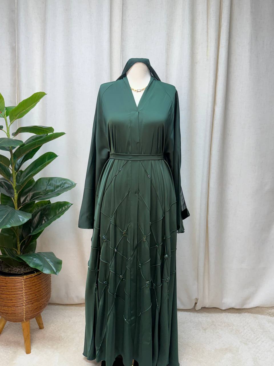 Emerald Veil Abaya