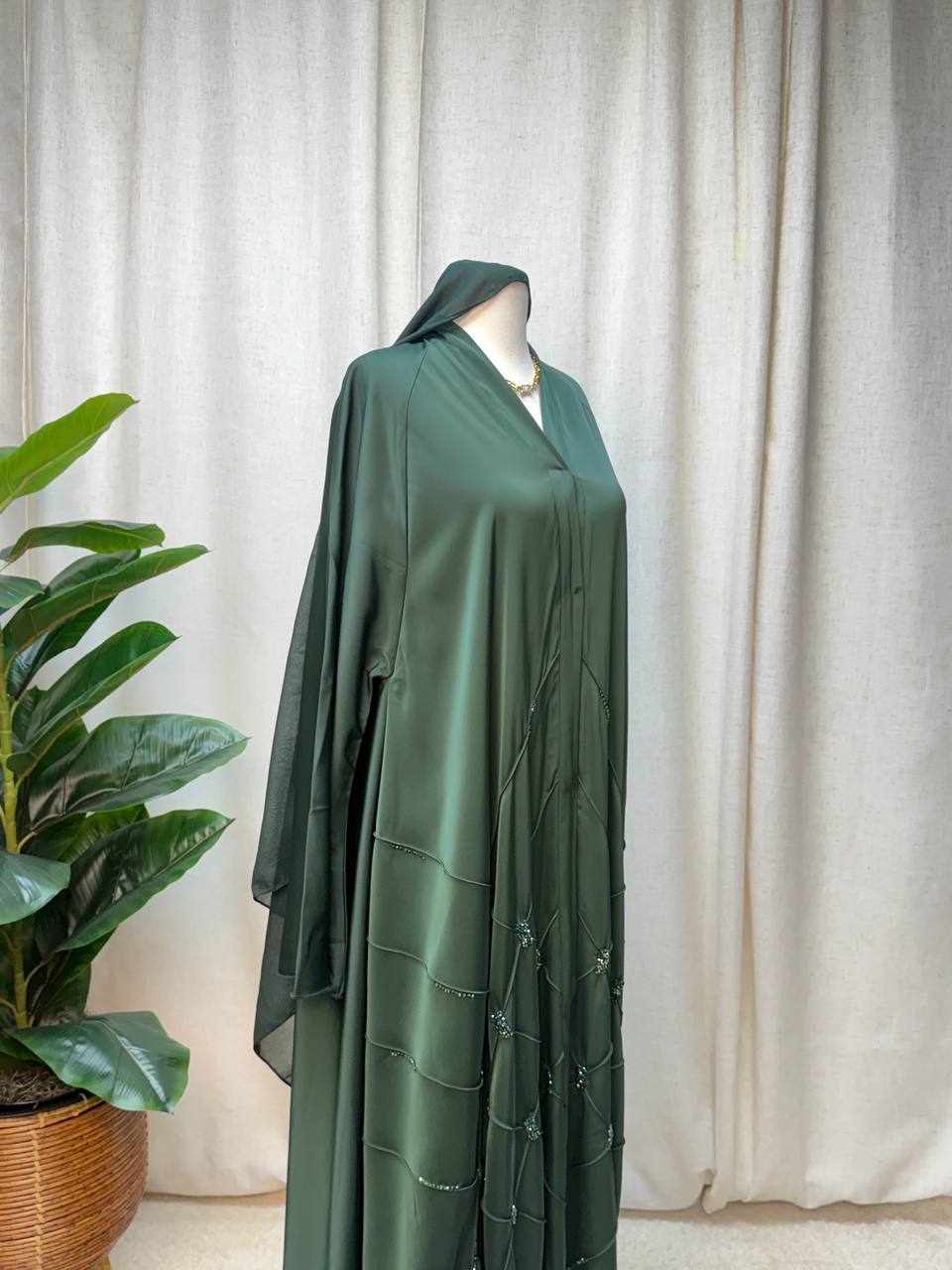 Emerald Veil Abaya