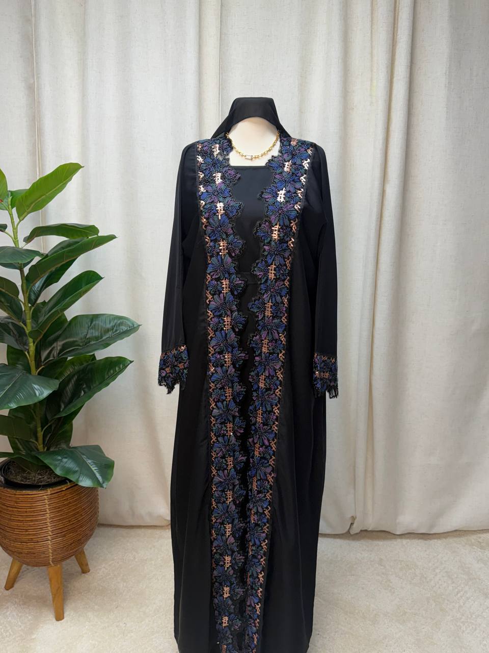Midnight Petal Abaya
