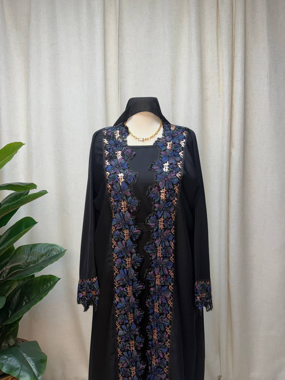 Midnight Petal Abaya