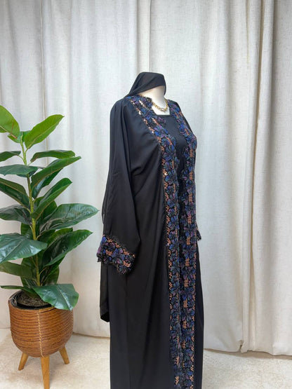 Midnight Petal Abaya
