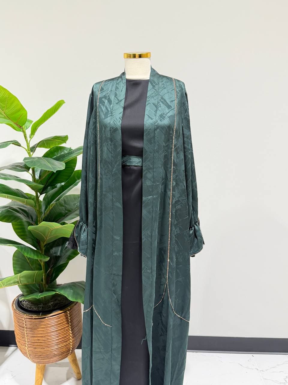 Emerald Veil Abaya Set