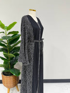 Elegant Contrast Abaya