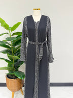 Elegant Contrast Abaya