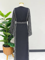 Elegant Contrast Abaya