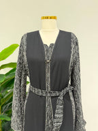 Elegant Contrast Abaya