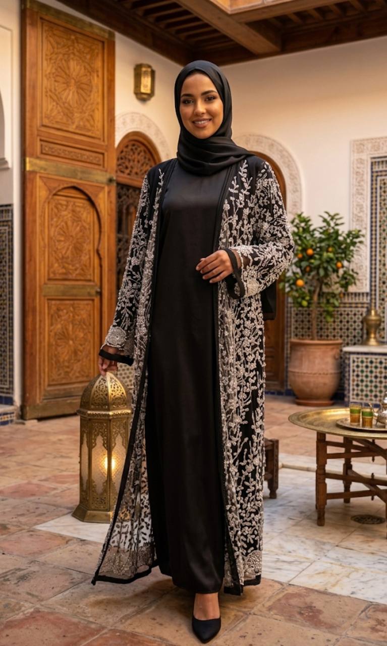 Pearl Veil Abaya