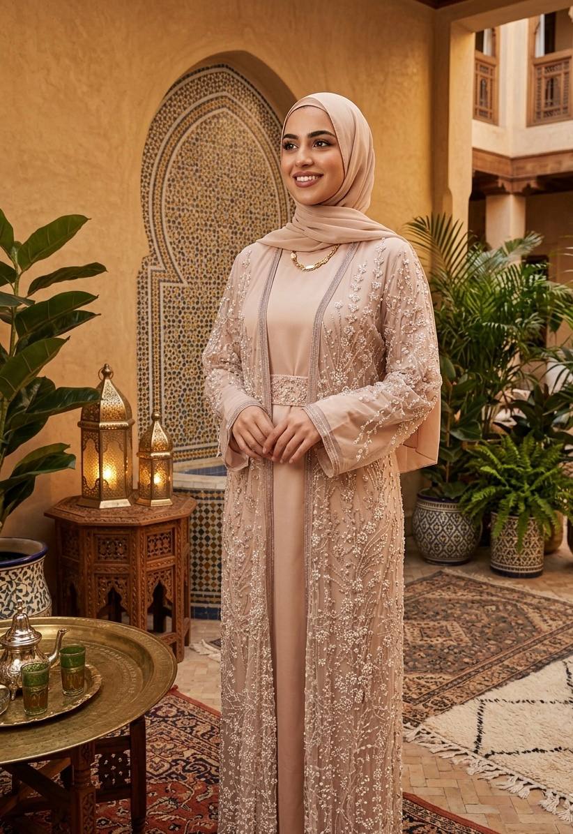 Pearl Veil Abaya