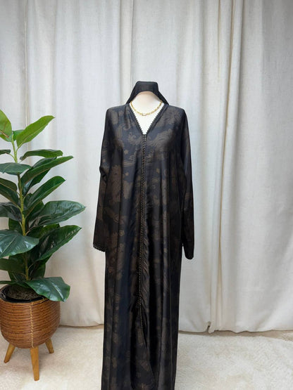 Salma Abaya – Korean Nada Print Fabric