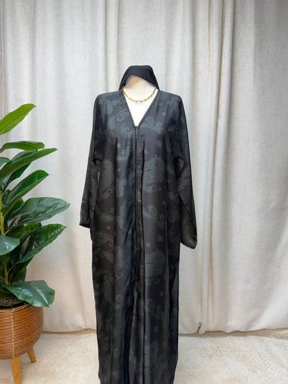 Salma Abaya – Korean Nada Print Fabric