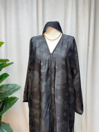 Salma Abaya – Korean Nada Print Fabric