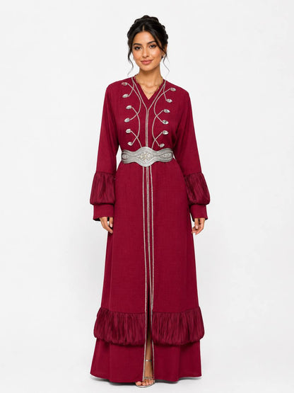 Layali Linen Kaftan Set