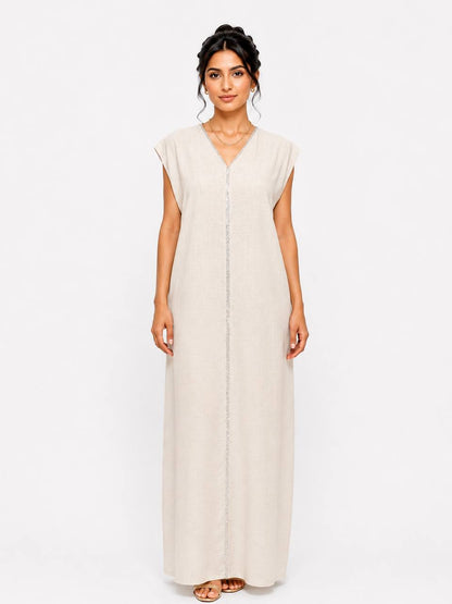 Layali Linen Kaftan Set