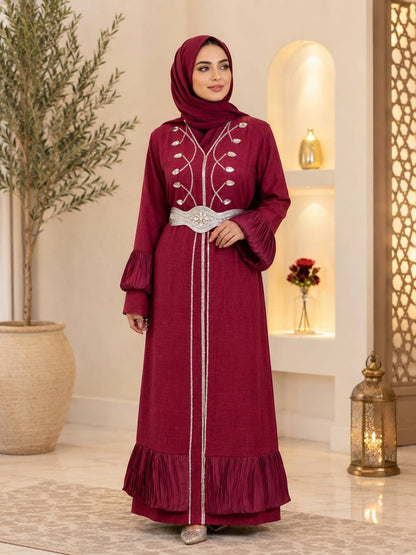 Layali Linen Kaftan Set