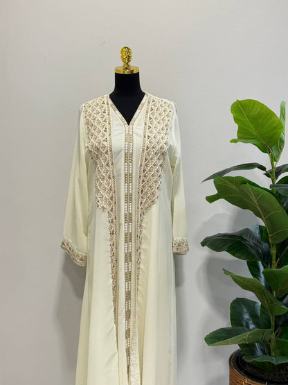 Caftan zena– Hand-Emroidered Moroccan Chiffon Caftan
