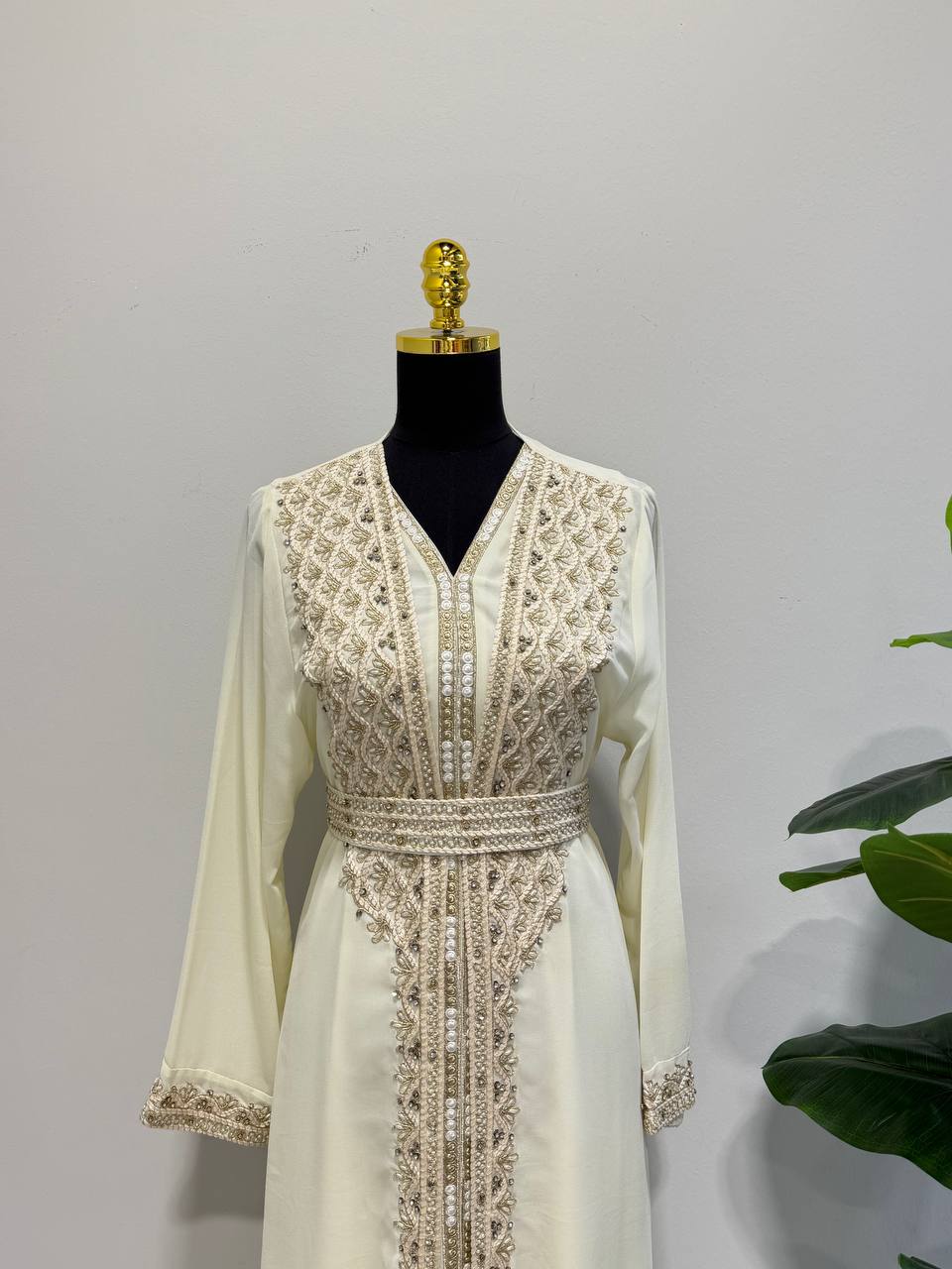 Caftan zena– Hand-Emroidered Moroccan Chiffon Caftan
