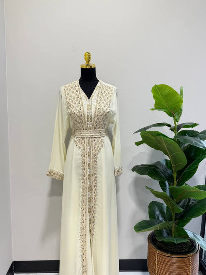 Caftan zena– Hand-Emroidered Moroccan Chiffon Caftan