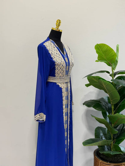Caftan zena– Hand-Emroidered Moroccan Chiffon Caftan