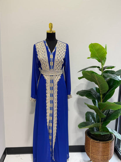 Caftan zena– Hand-Emroidered Moroccan Chiffon Caftan