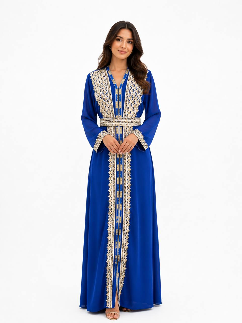 Caftan zena– Hand-Emroidered Moroccan Chiffon Caftan