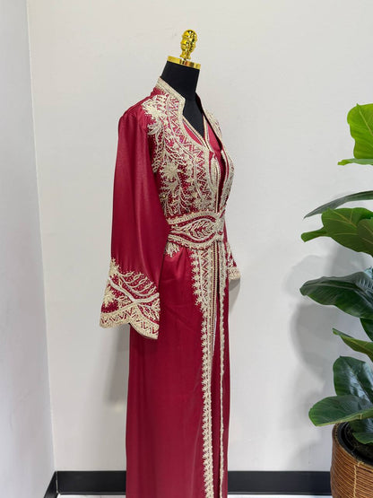 Royal Burgundy Moroccan Caftan
