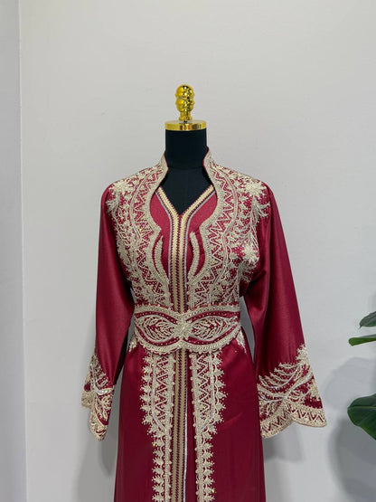 Royal Burgundy Moroccan Caftan