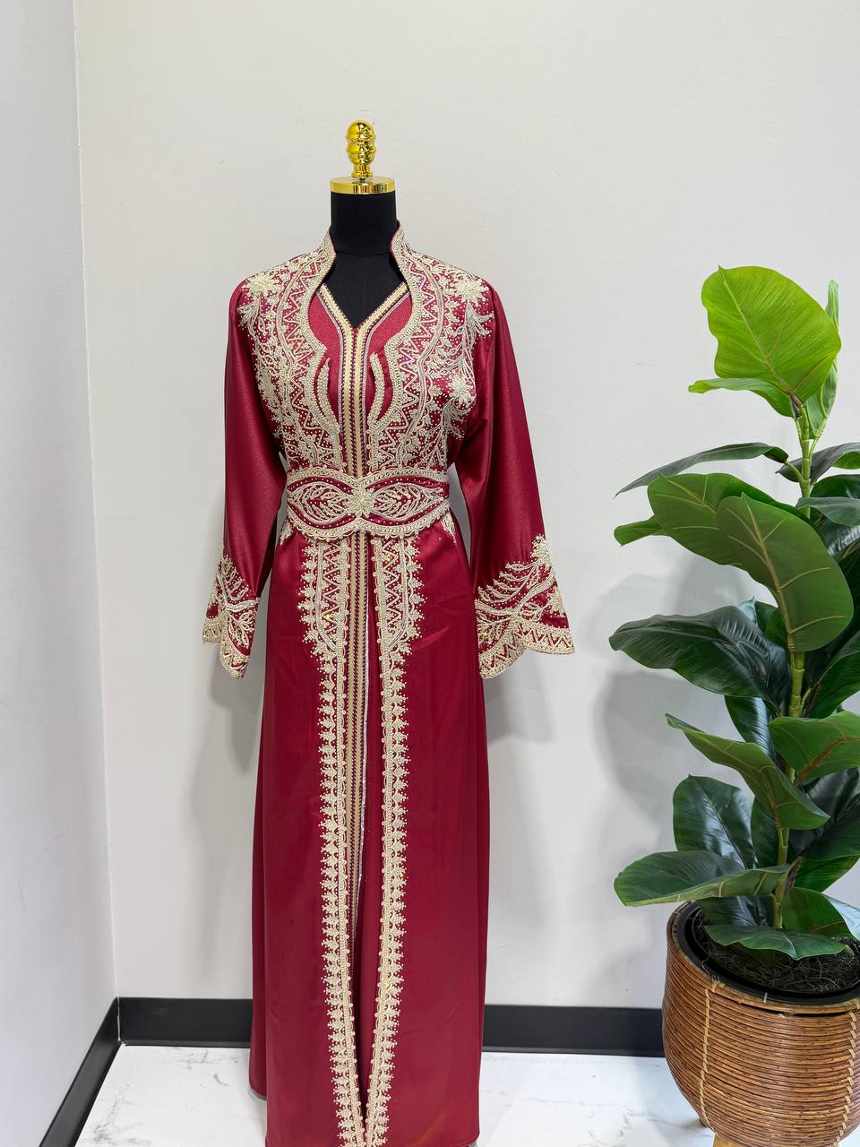 Royal Burgundy Moroccan Caftan