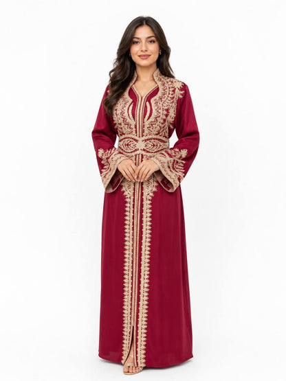 Royal Burgundy Moroccan Caftan